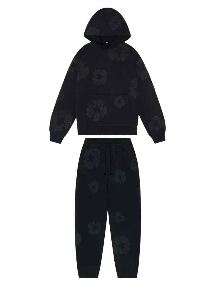Denim Tears The Cotton Wreath Tracksuit 'Black Monochrome'